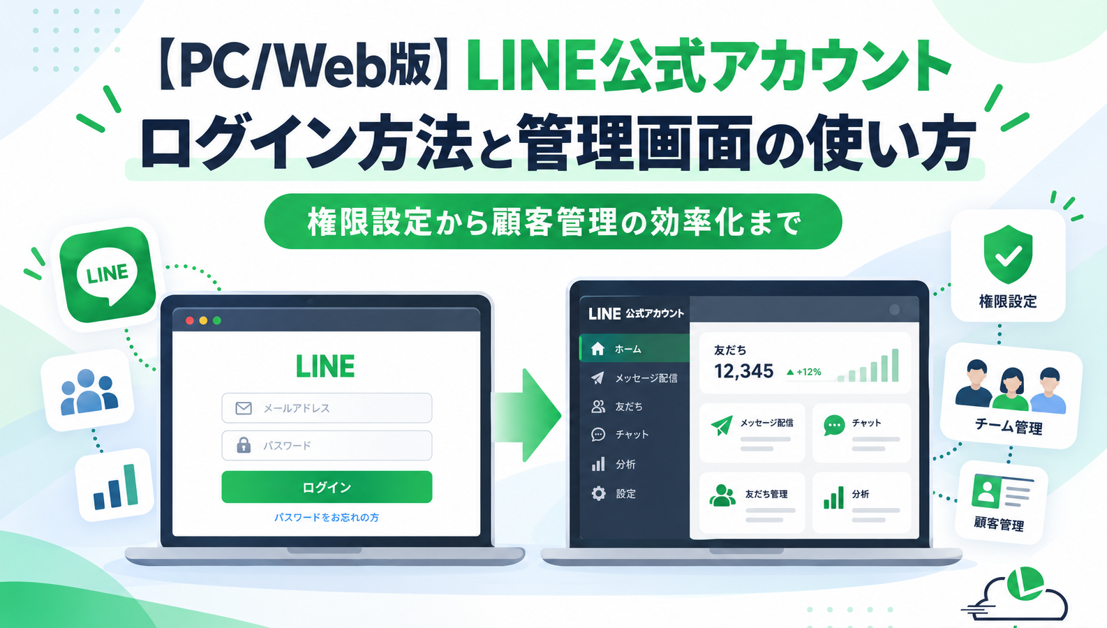 【PC/Web版】LINE公式アカウントのログイン方法と管理画面の使い方｜権限設定から顧客管理の効率化まで徹底解説
